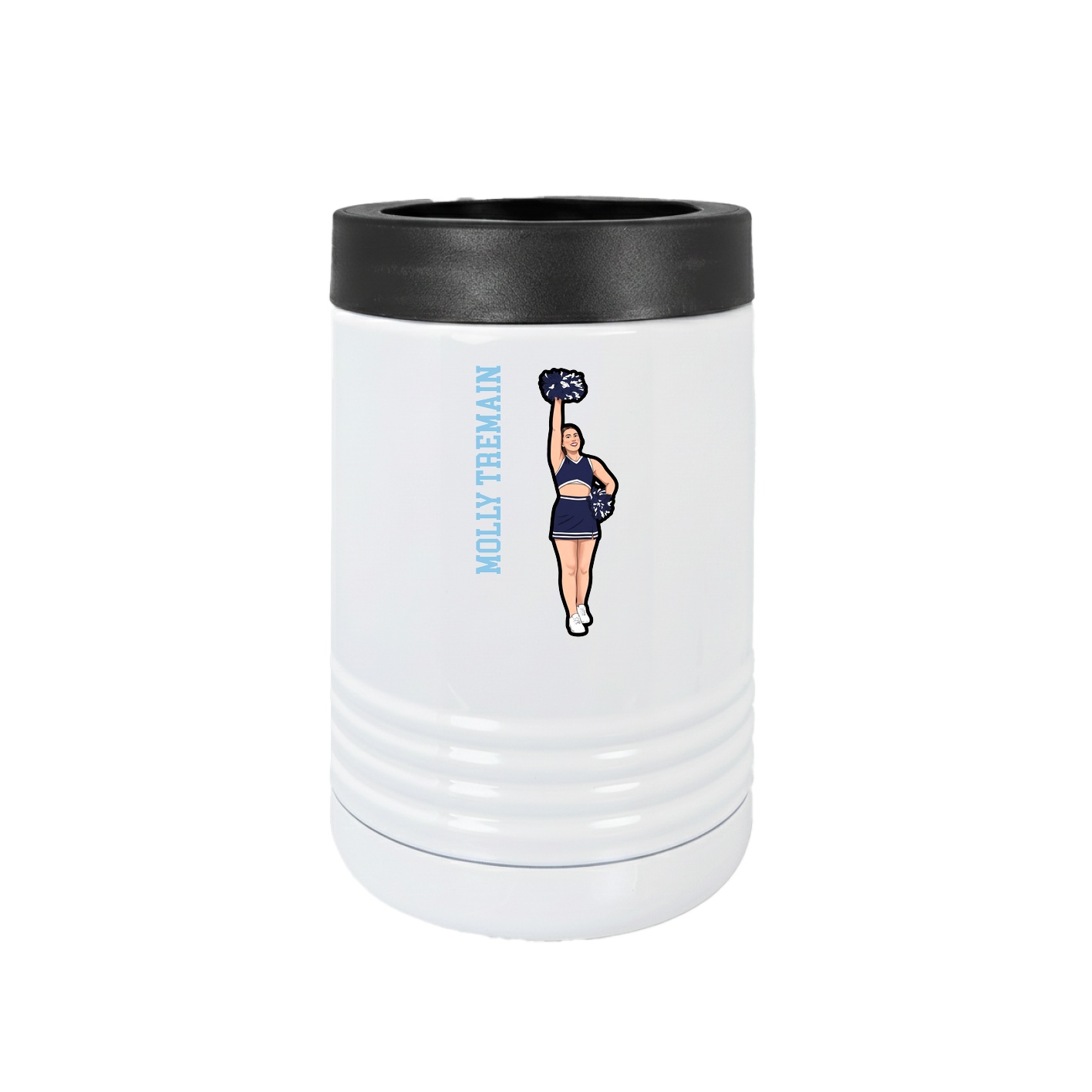 Beverage Holder — Name Vertical in White