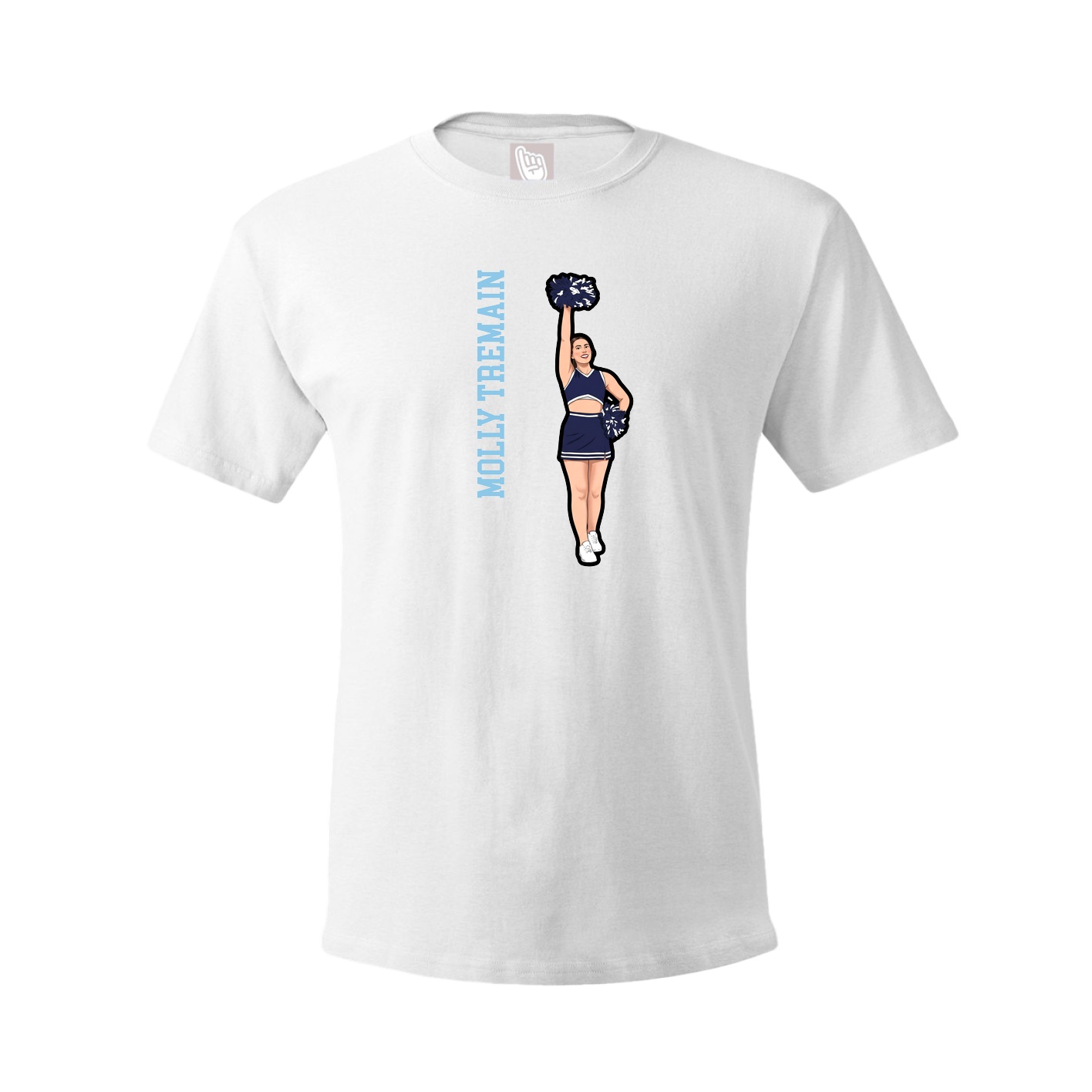 Youth Tee — Name Vertical in White
