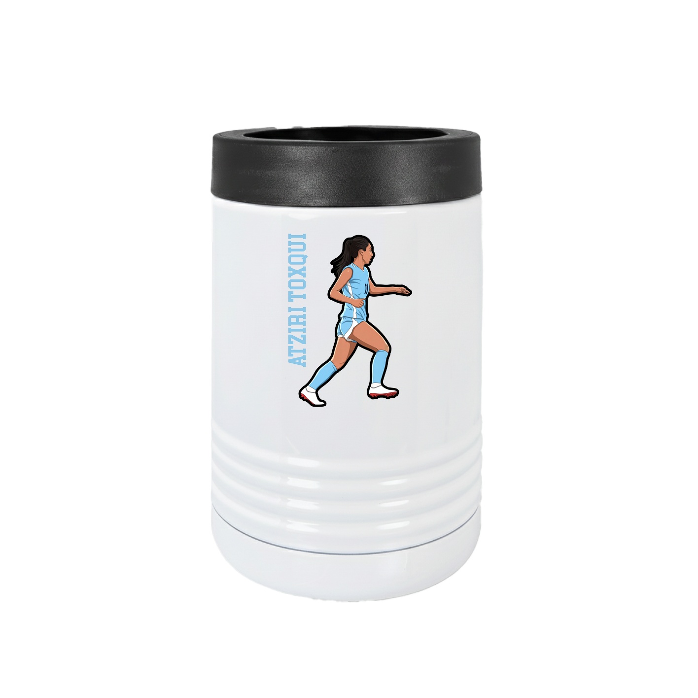 Beverage Holder — Name Vertical in White