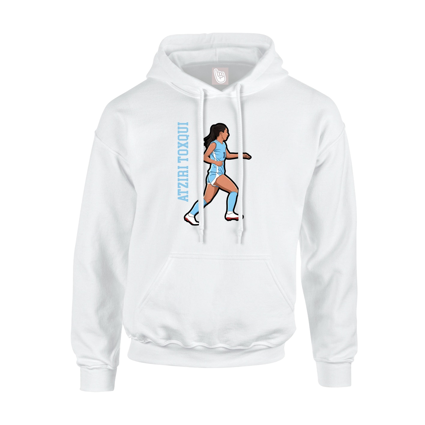 Youth Hoodie — Name Vertical in White
