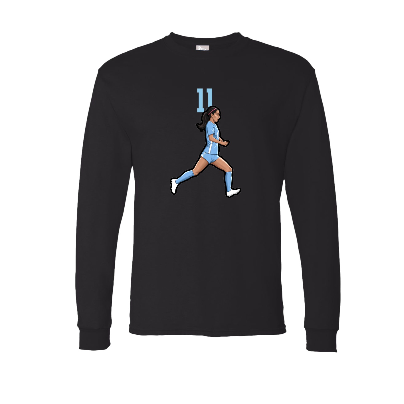 Long Sleeve Tee — Number Top in Black