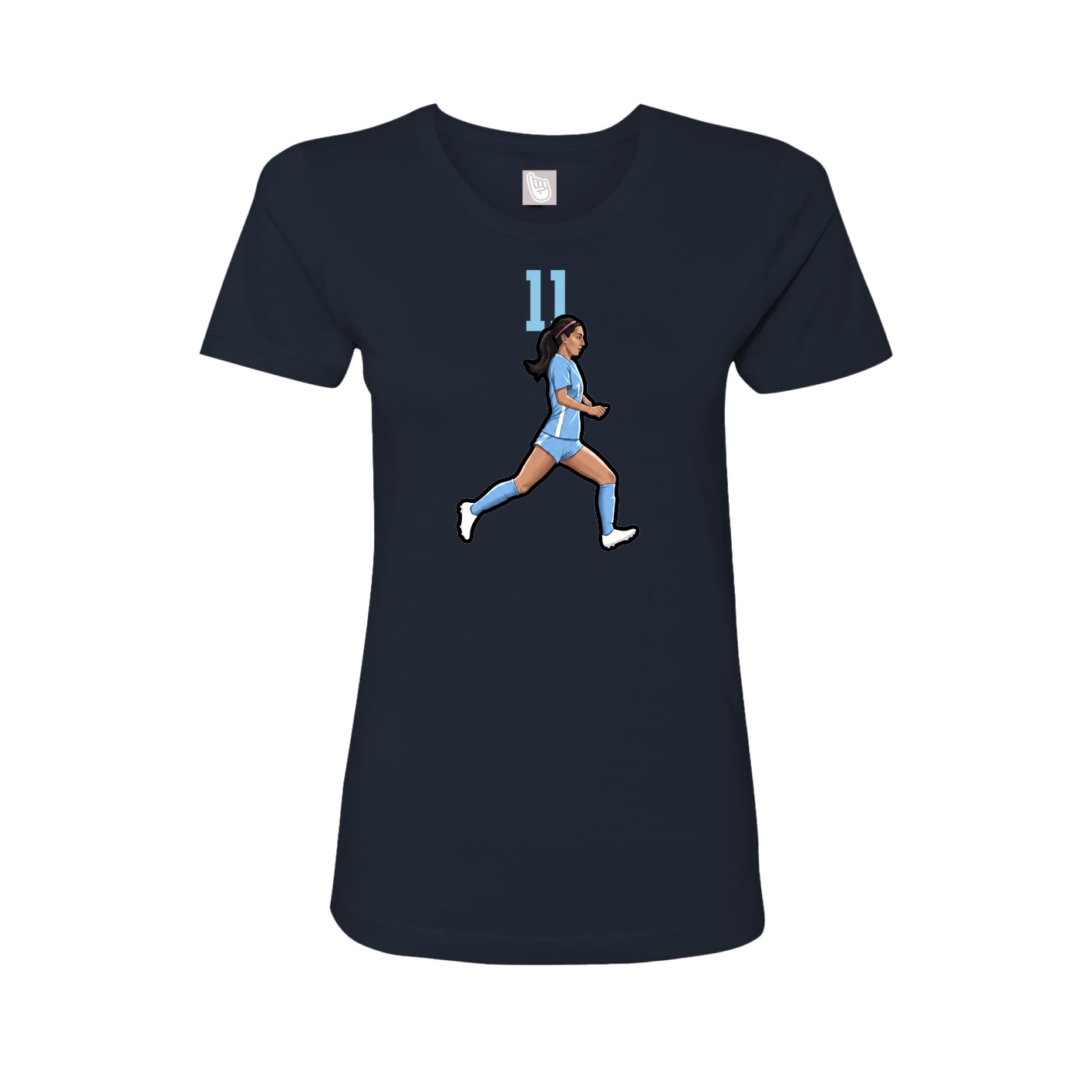 Fitted Women's Tee — Number Top in Navy