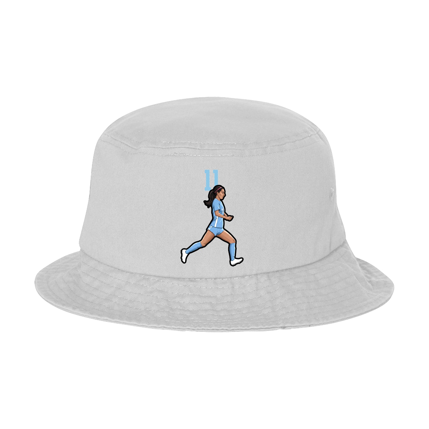 Bucket Cap — Number Top in White