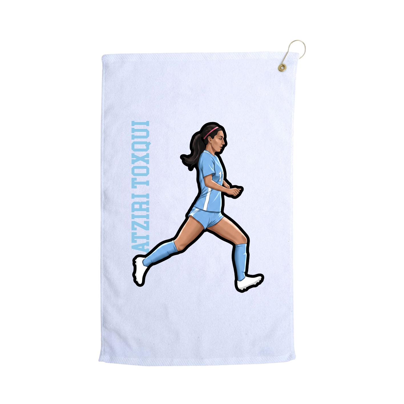 Golf Towel — Name Vertical in White