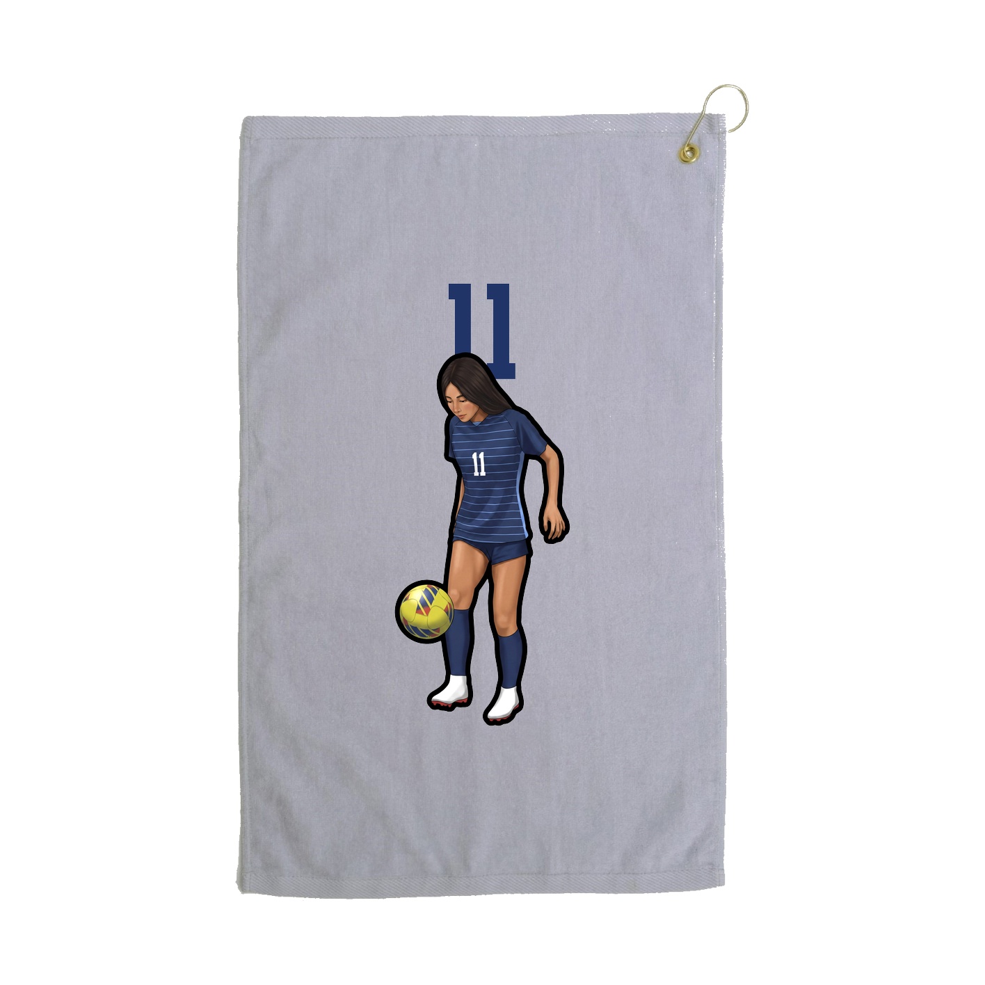 Golf Towel — Number Top in Grey