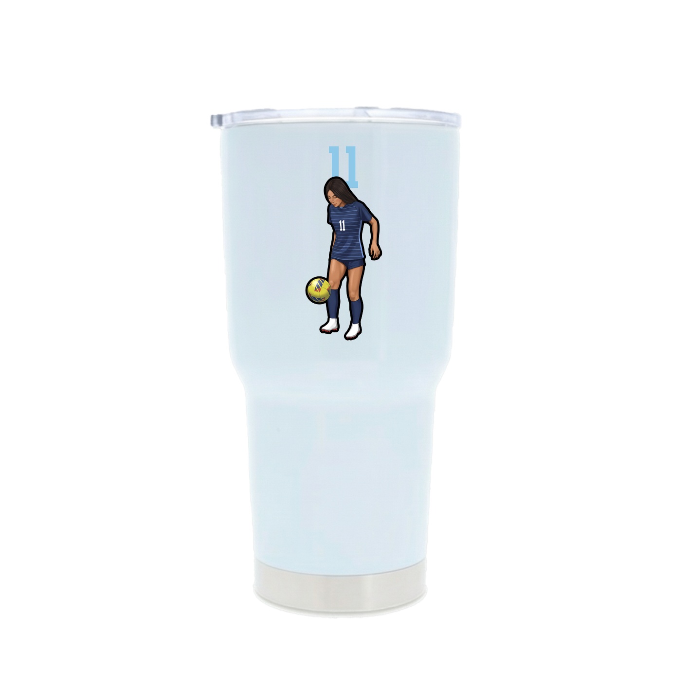 30oz Stainless Steel Tumbler — Number Top in White