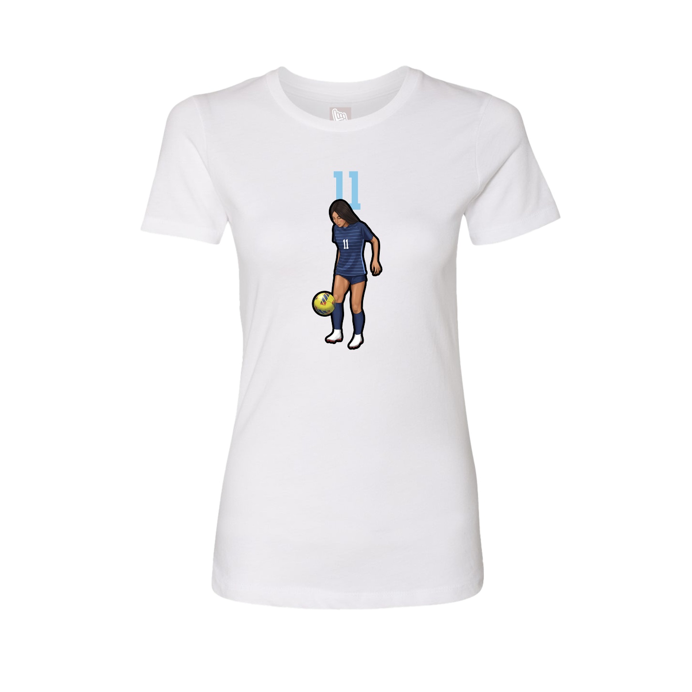 Fitted Women's Tee — Number Top in White