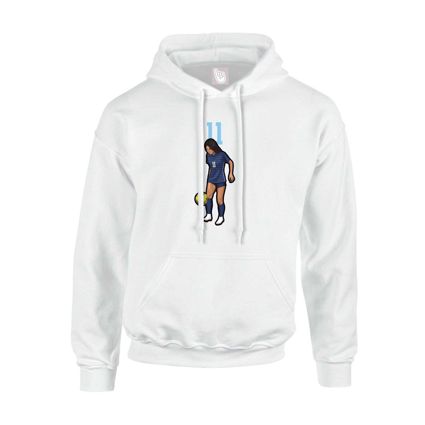 Hoodie — Number Top in White