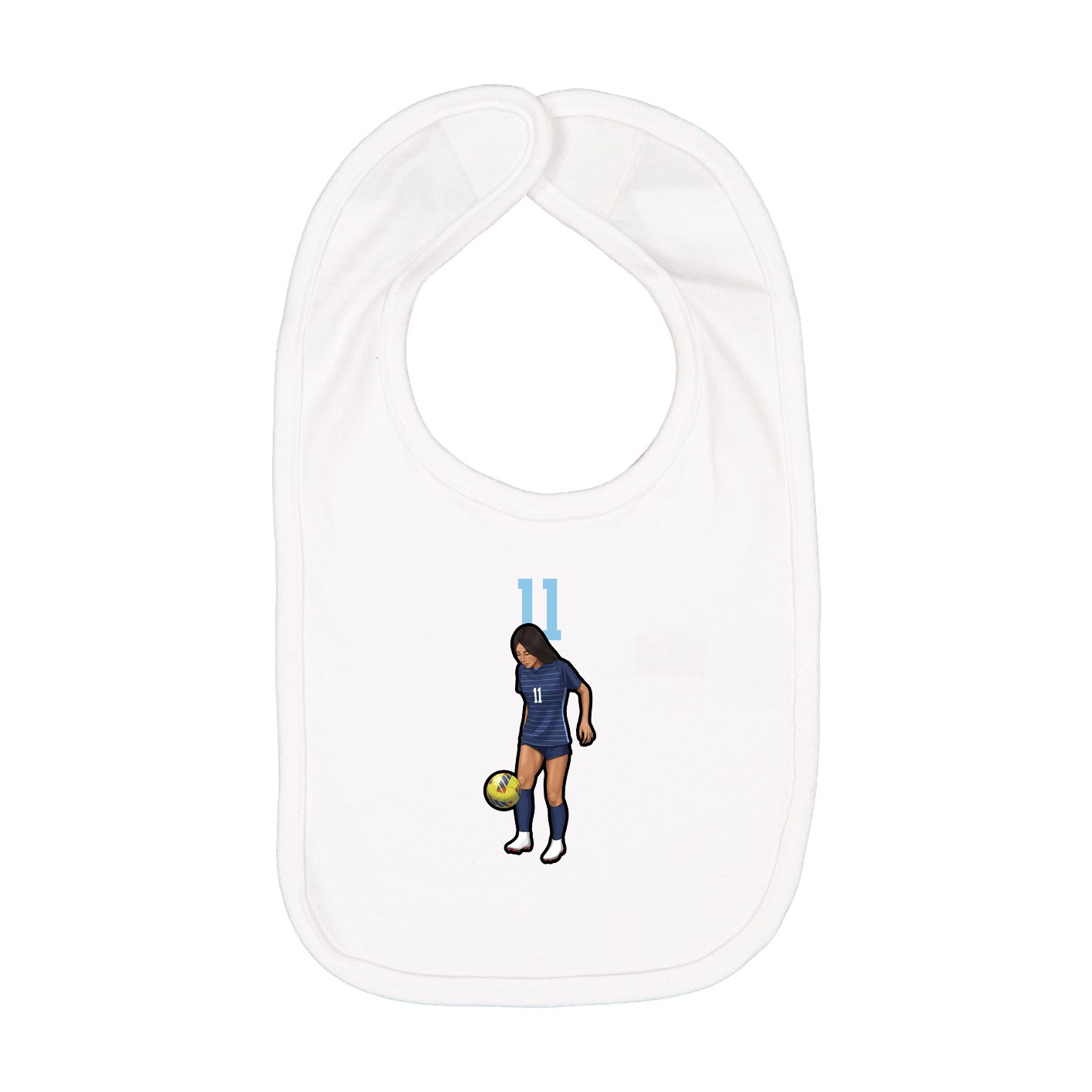 Infant Bib — Number Top in White