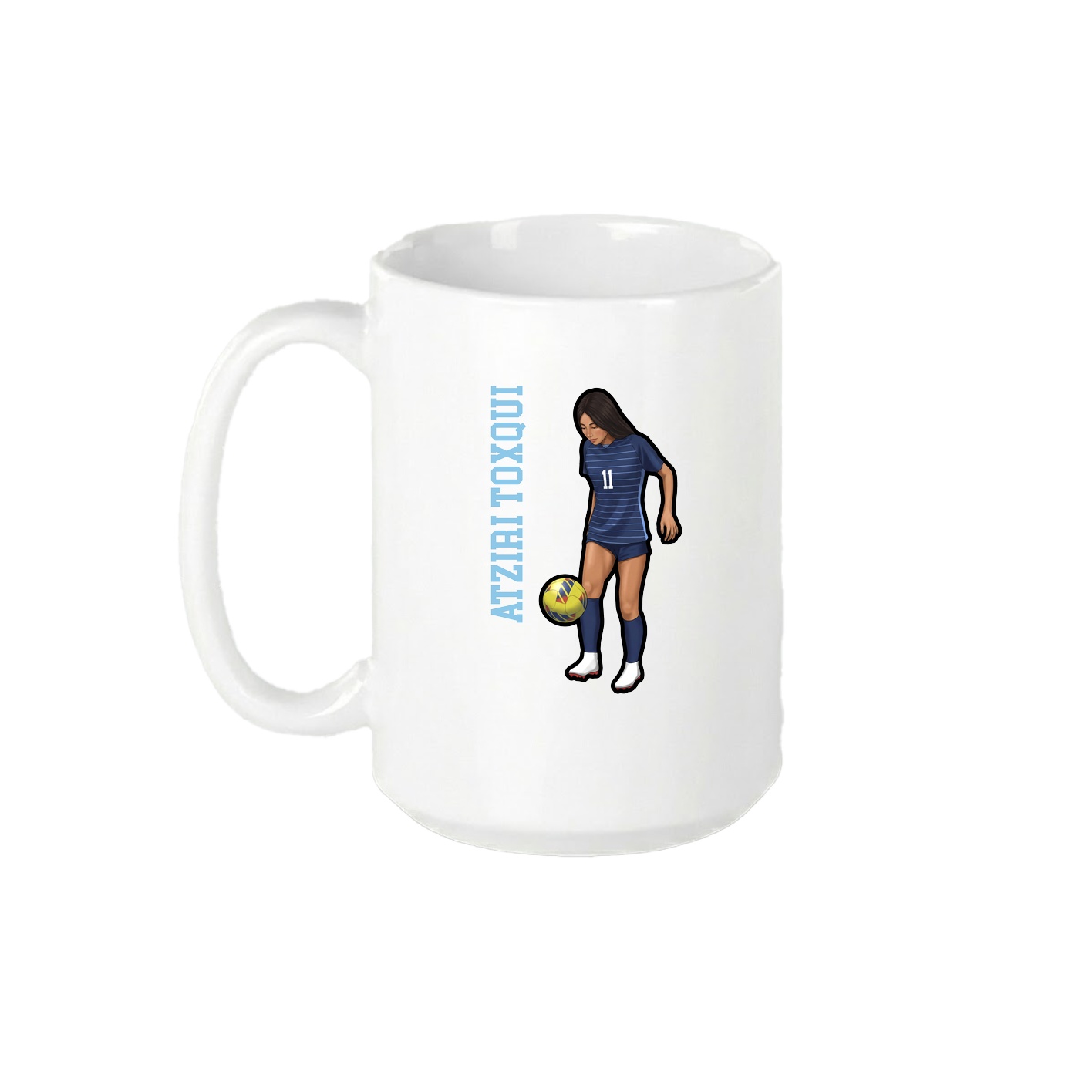 15oz Coffee Mug — Name Vertical in White