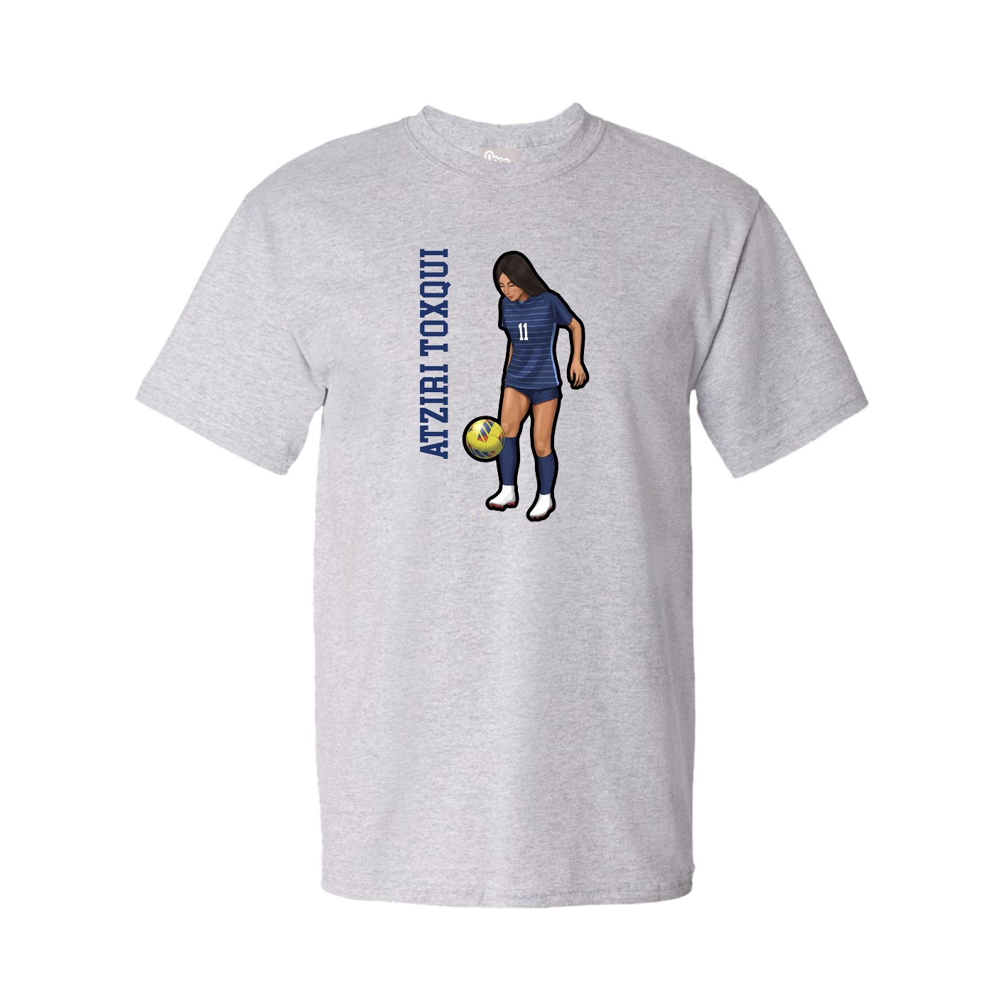 Youth Tee — Name Vertical in Grey