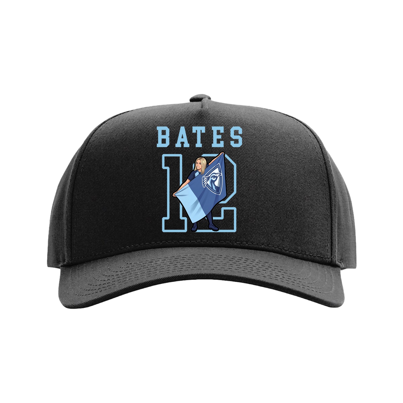 Full Fabric Five-Panel Champ Cap — Shirsey in Black