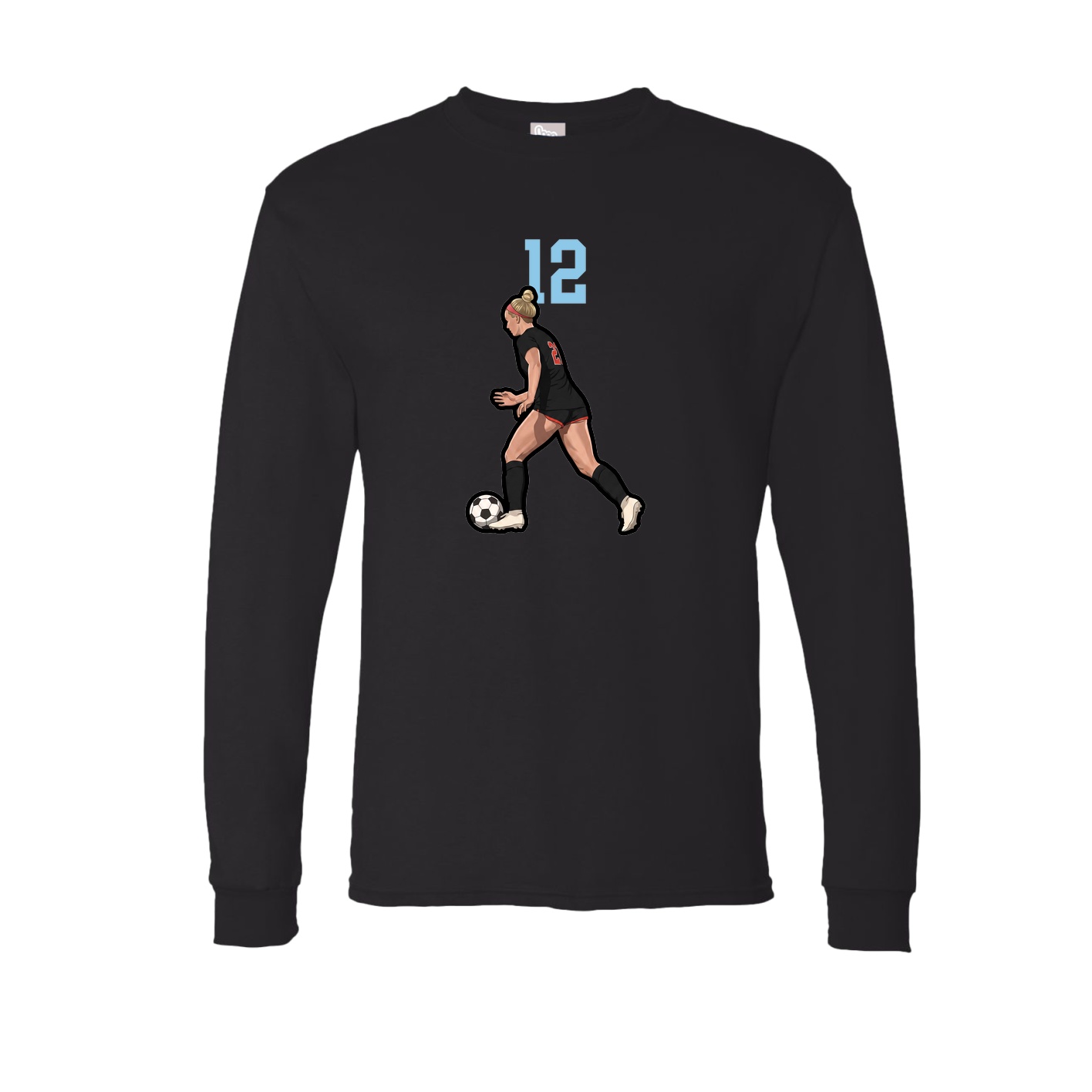 Long Sleeve Tee — Number Top in Black