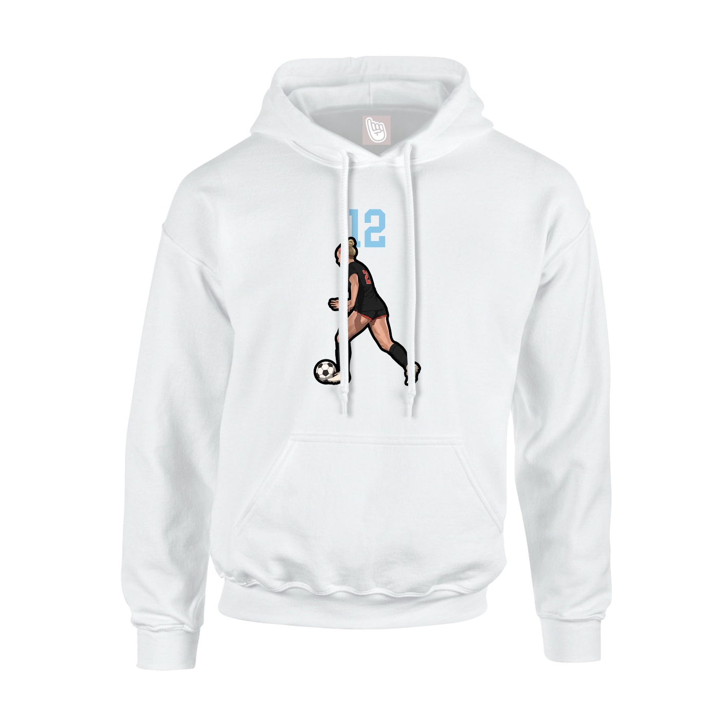 Youth Hoodie — Number Top in White