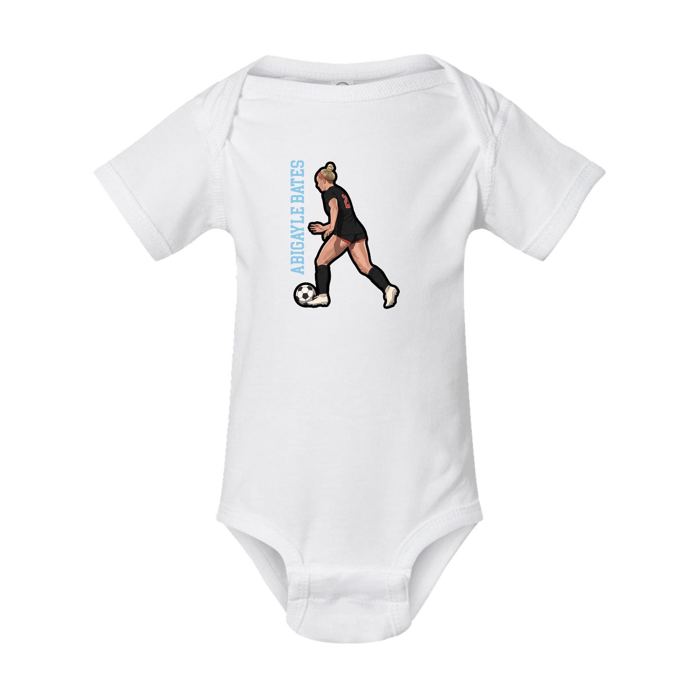 Baby Onesie — Name Vertical in White