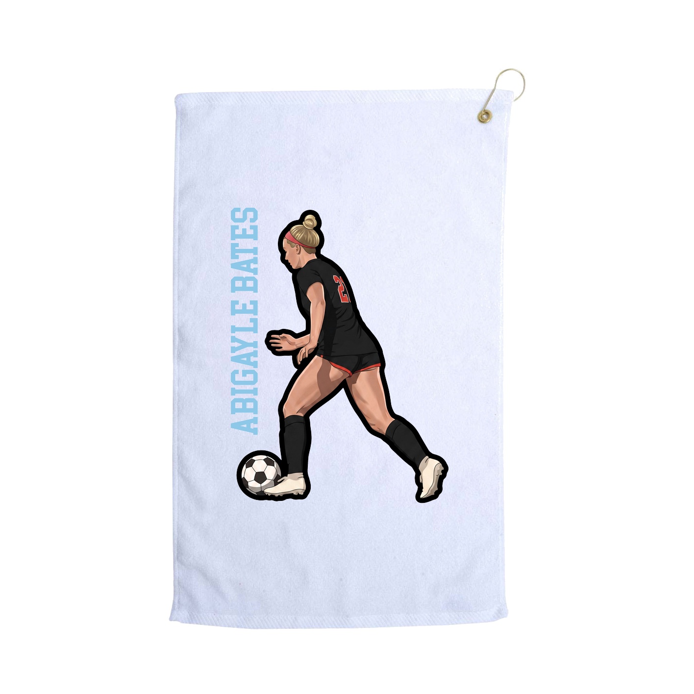 Golf Towel — Name Vertical in White