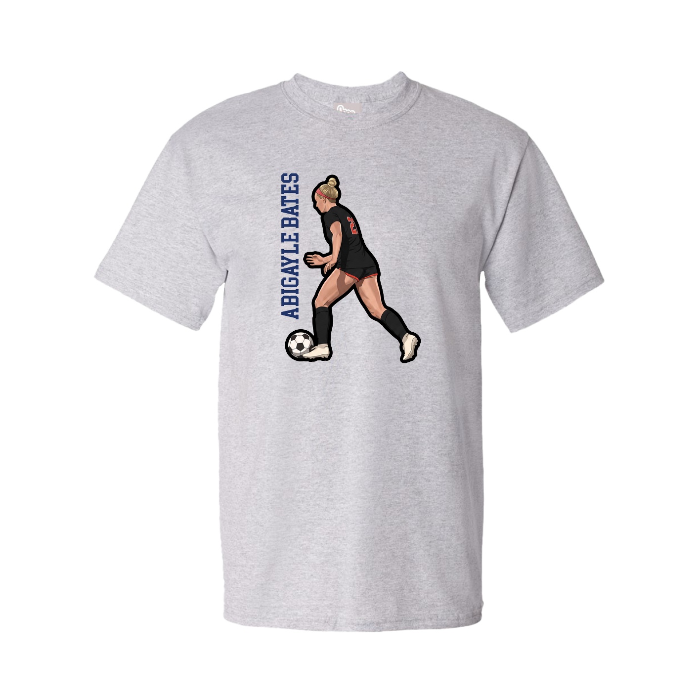 Tee — Name Vertical in Grey