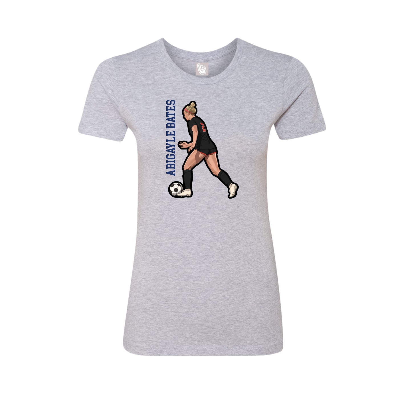 Womens Tee — Name Vertical in Grey