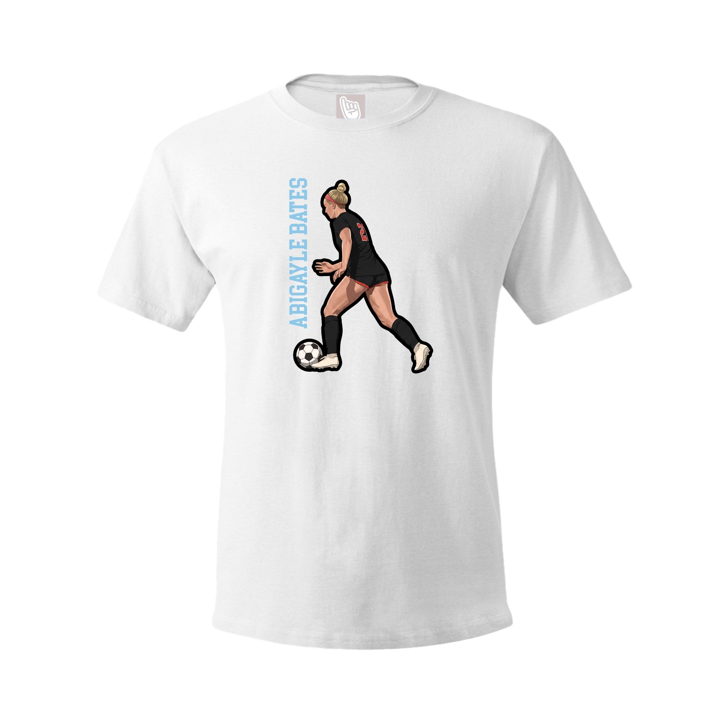 Youth Tee — Name Vertical in White