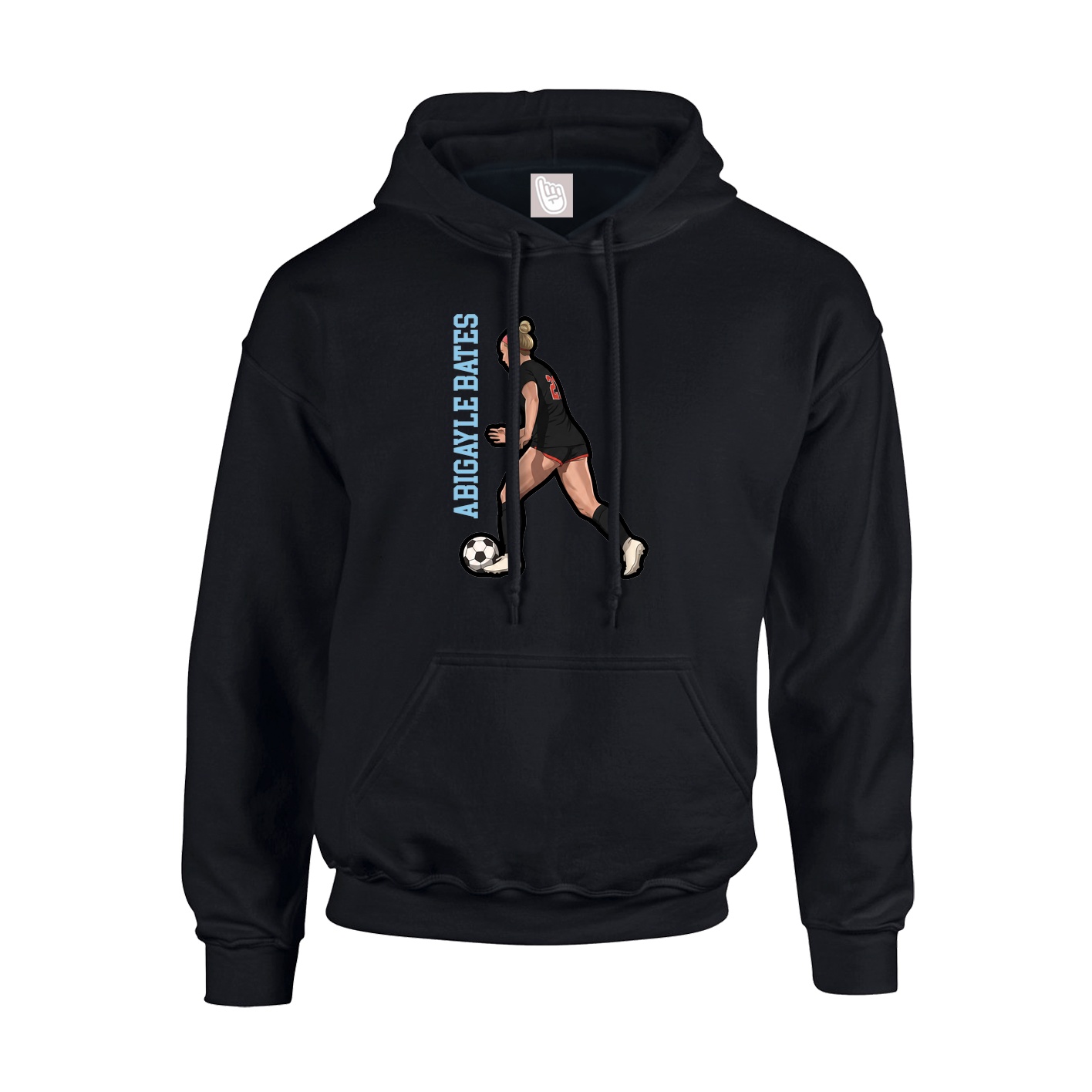 Youth Hoodie — Name Vertical in Black