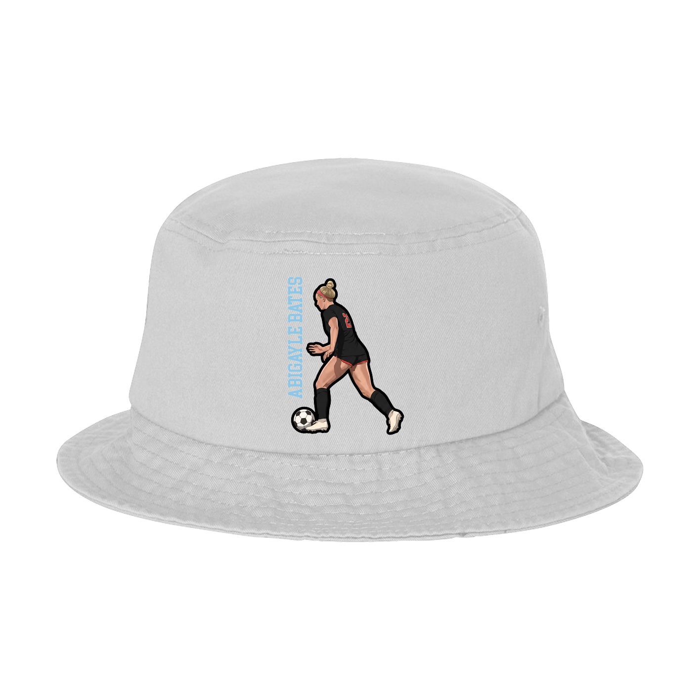 Bucket Cap — Name Vertical in White