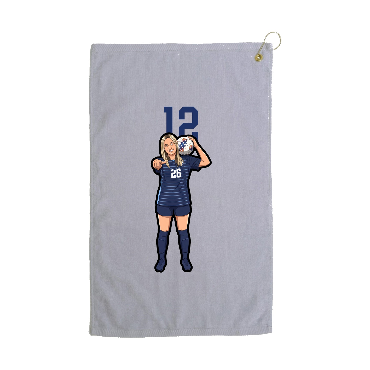 Golf Towel — Number Top in Grey