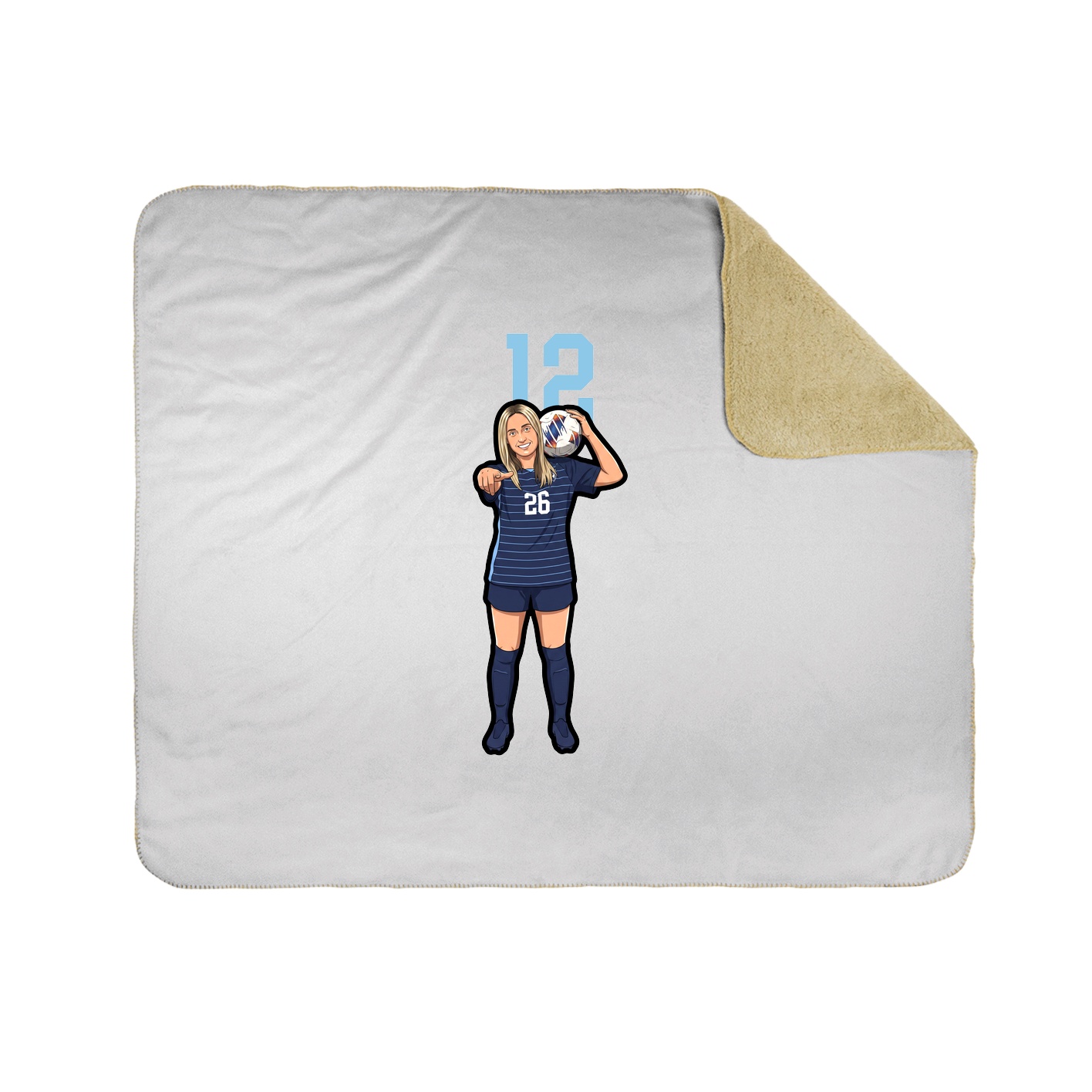 Throw Blanket — Number Top in White