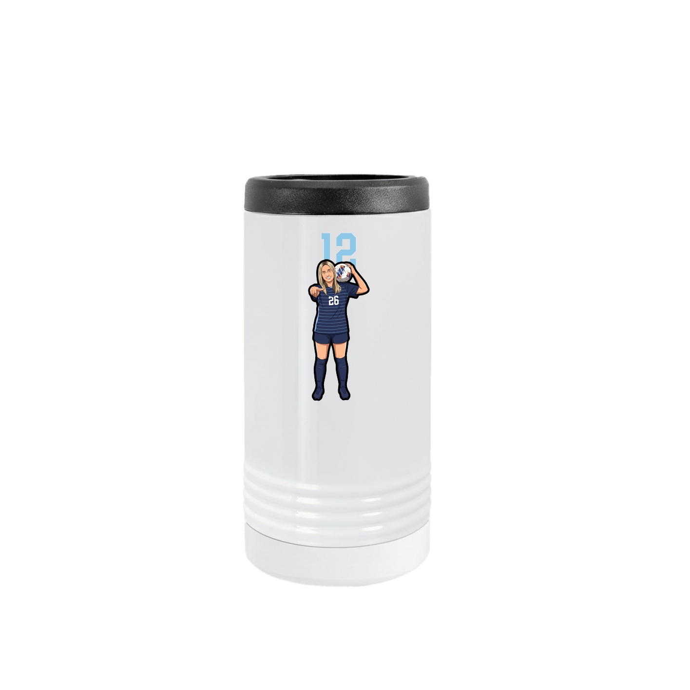 Slim Beverage Holder — Number Top in White