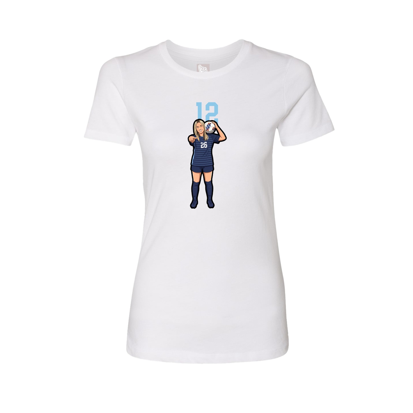 Womens Tee — Number Top in White