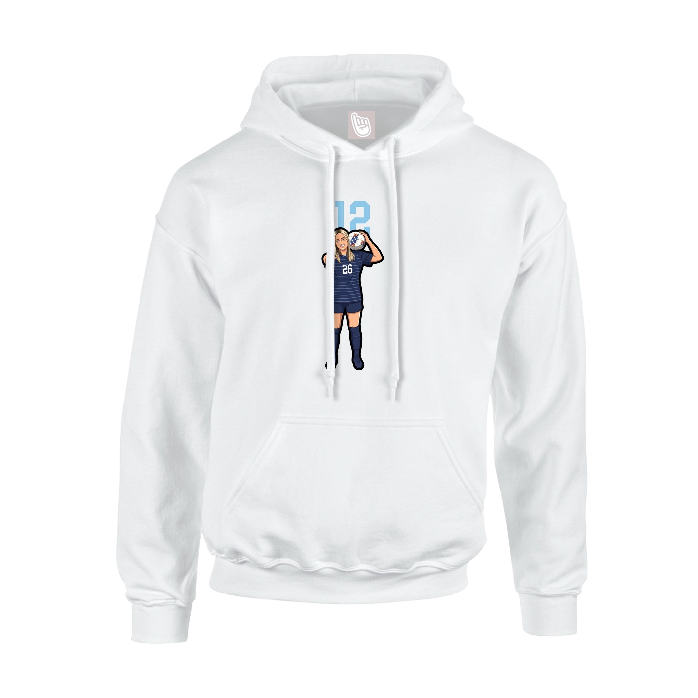 Youth Hoodie — Number Top in White