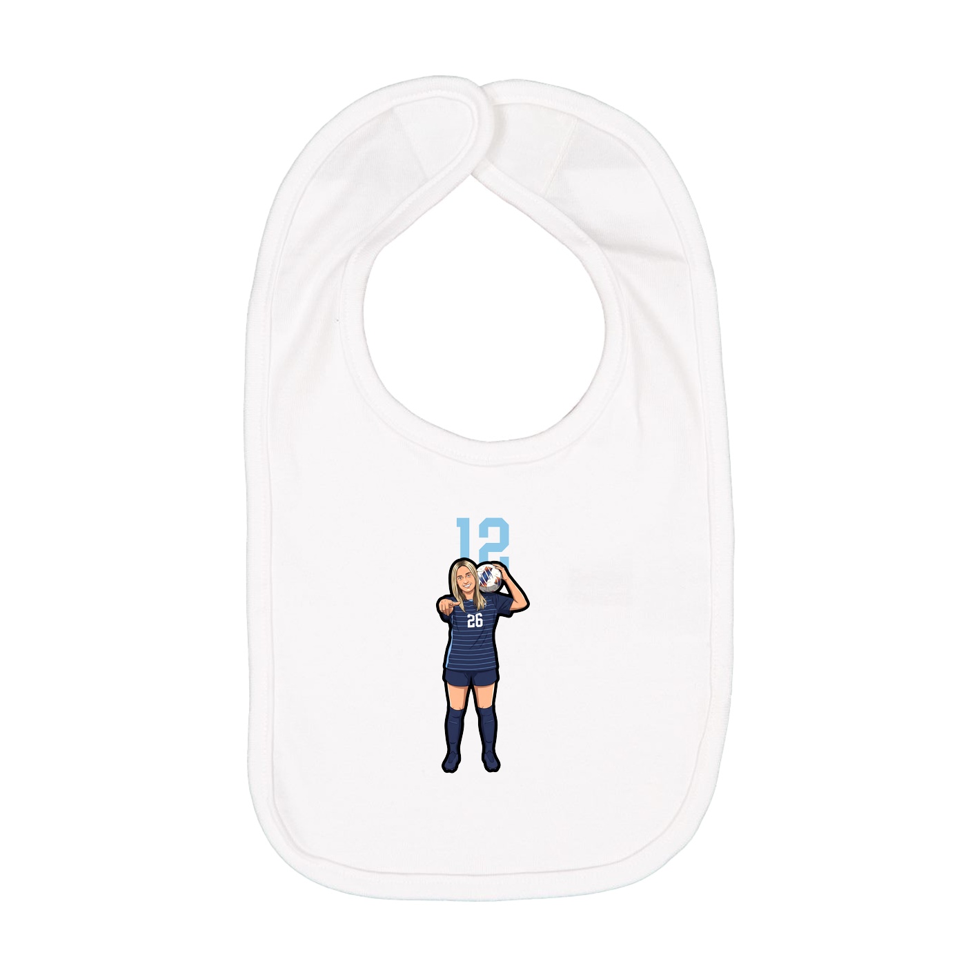 Infant Bib — Number Top in White