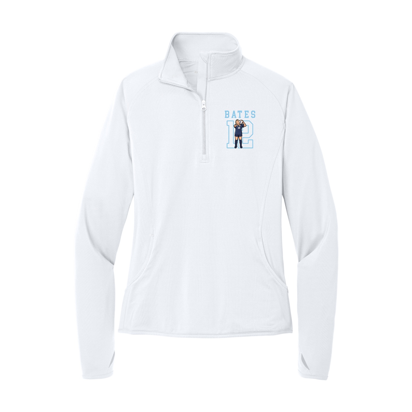 Women's Q-Zip Pullover — Shirsey in White