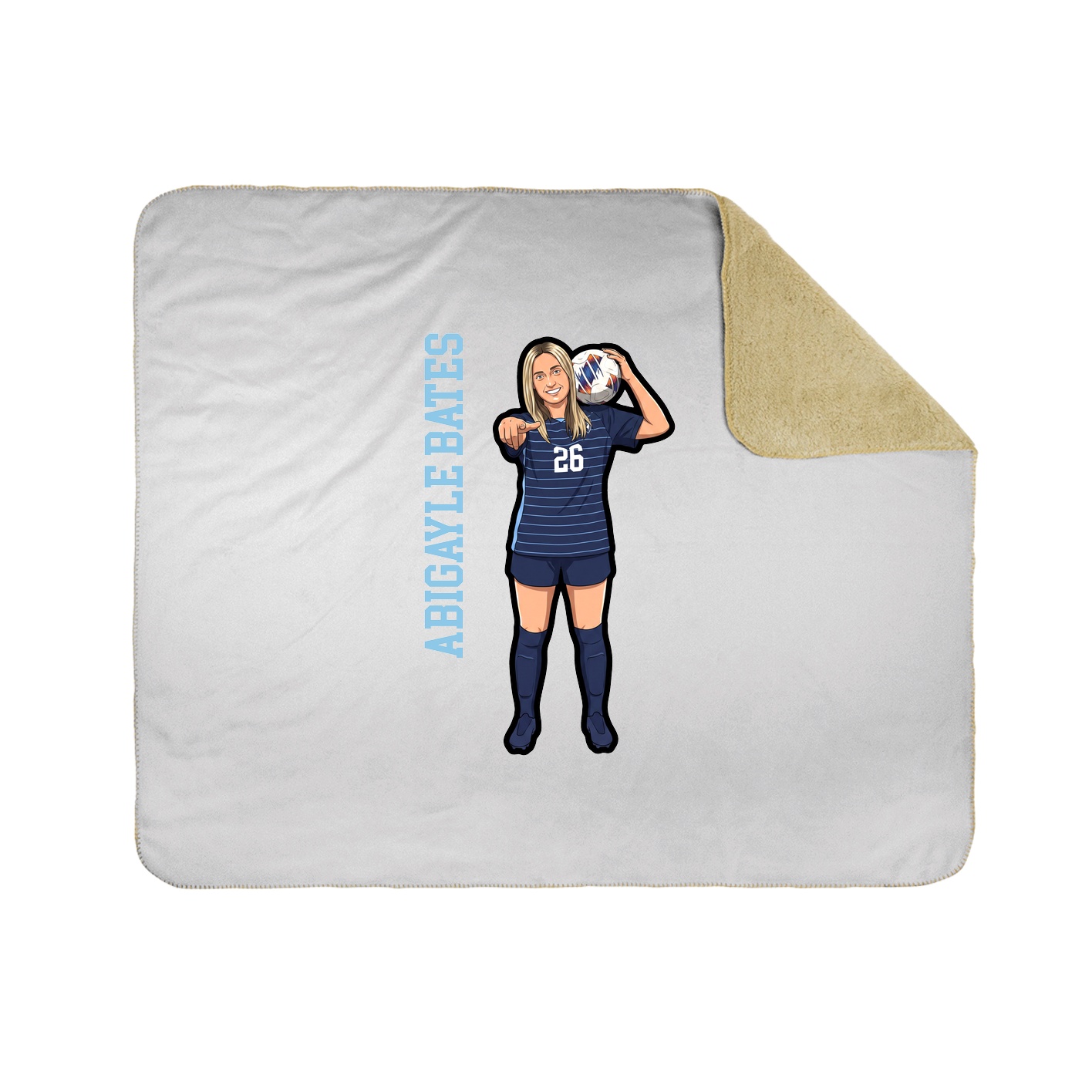 Throw Blanket — Name Vertical in White