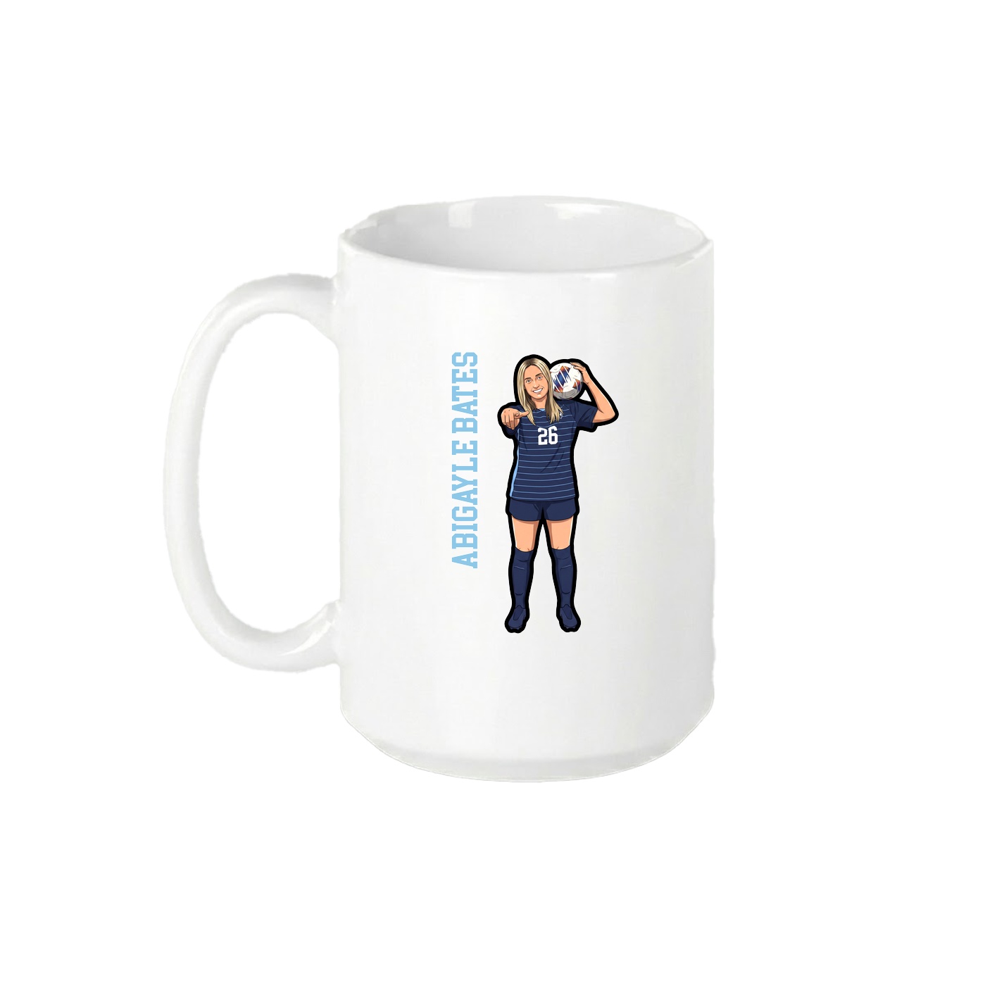 15oz Coffee Mug — Name Vertical in White