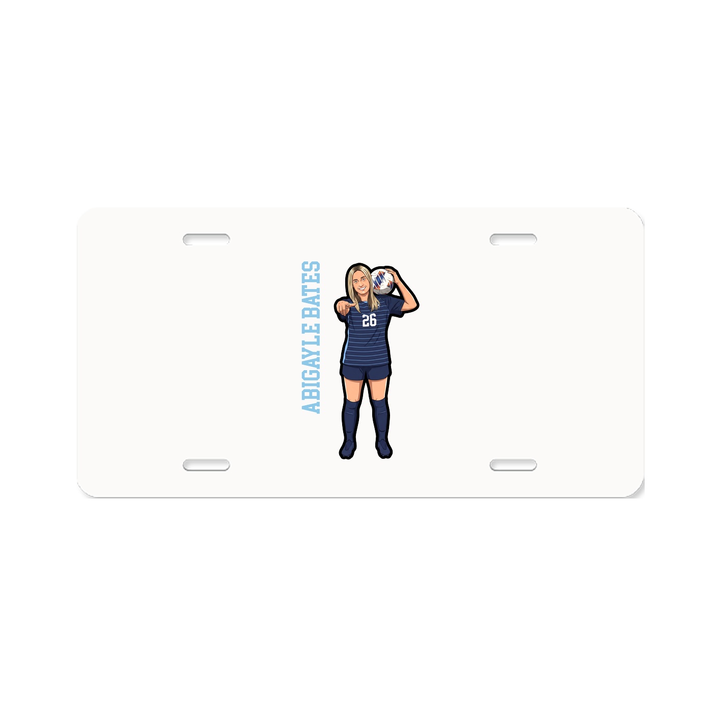 License Plate — Name Vertical in Classic