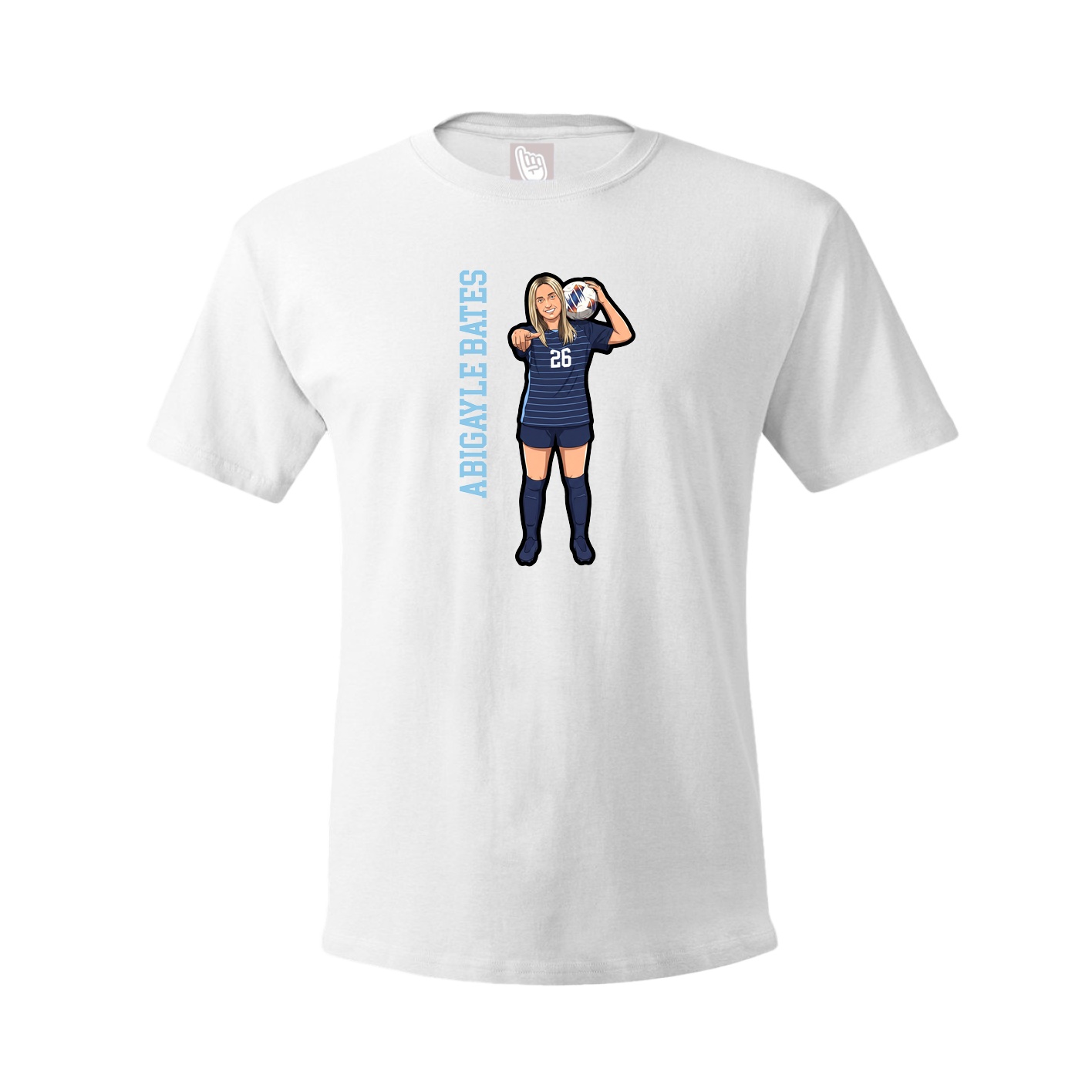 Youth Tee — Name Vertical in White