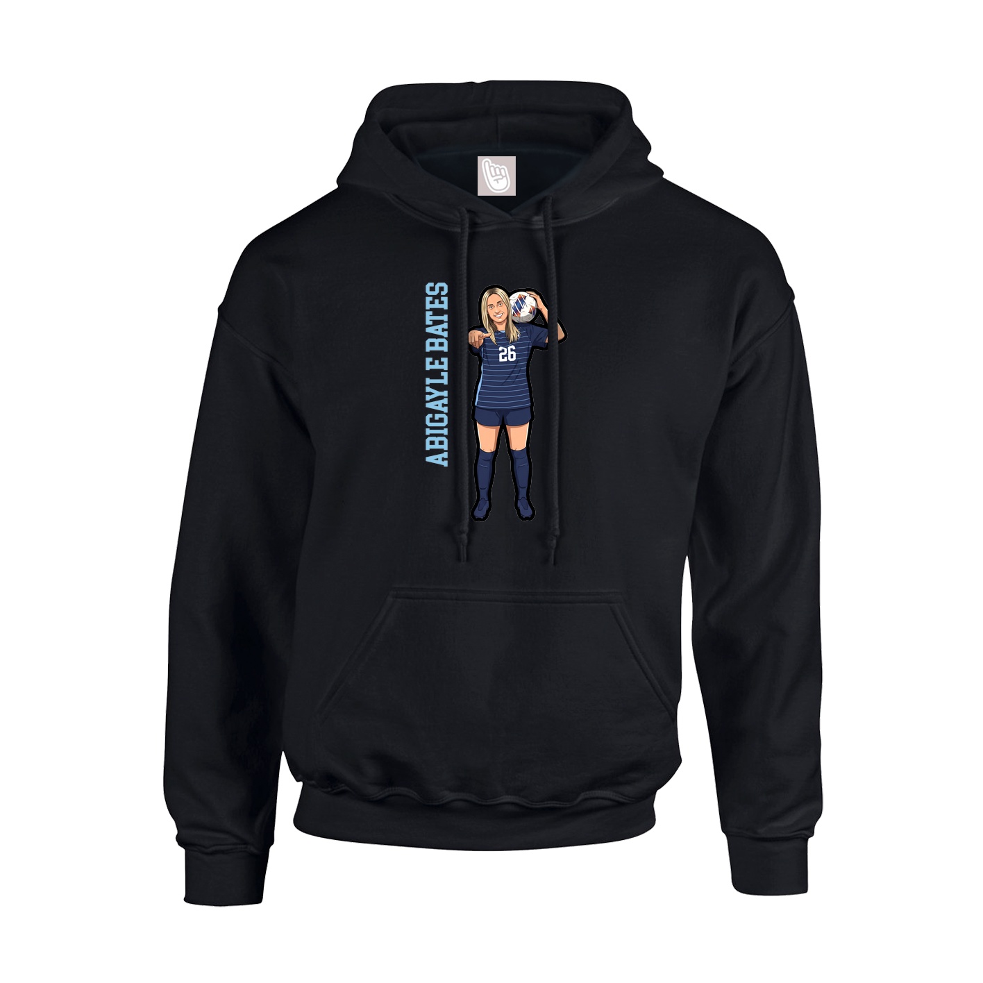Youth Hoodie — Name Vertical in Black