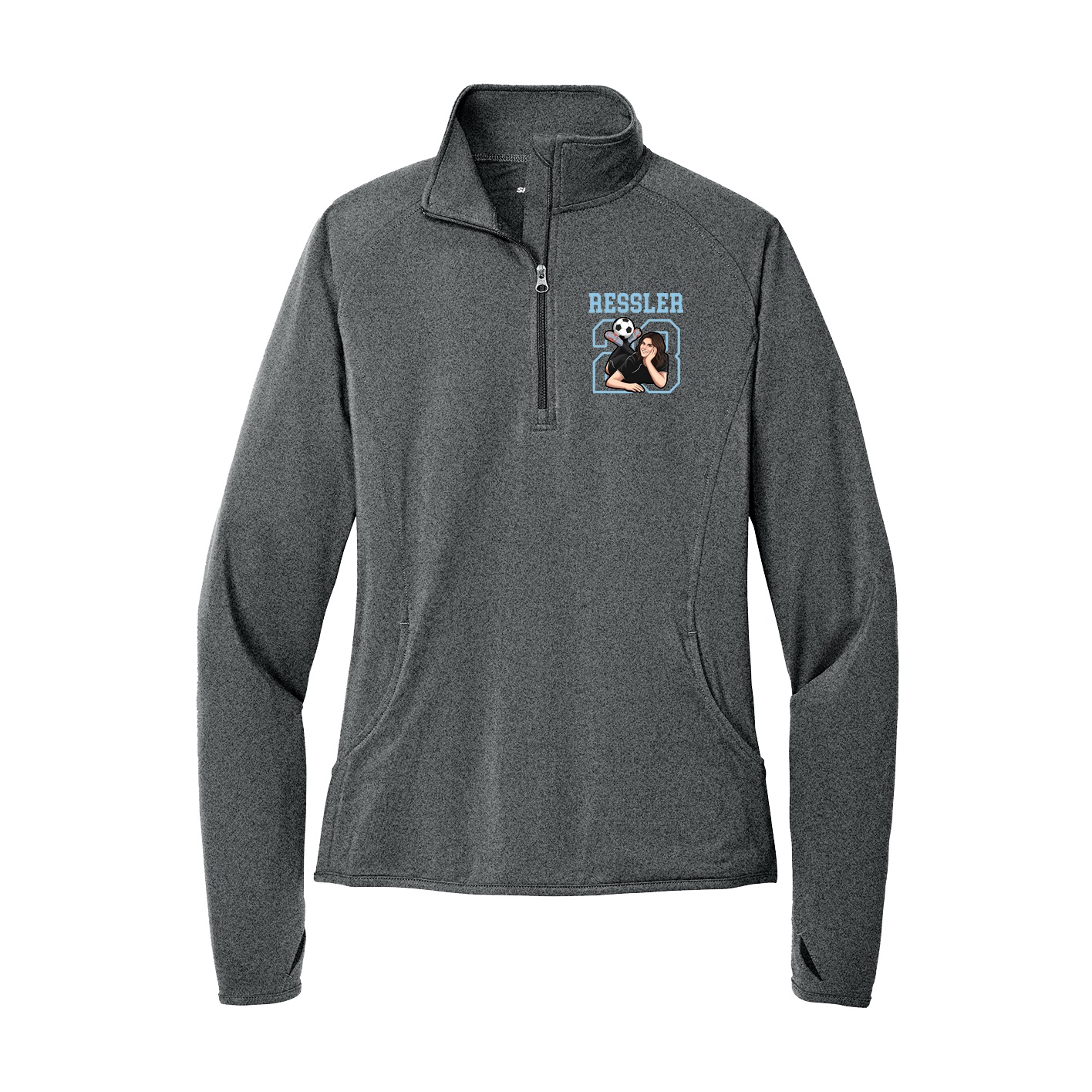 Women's Q-Zip Pullover — Shirsey in Grey