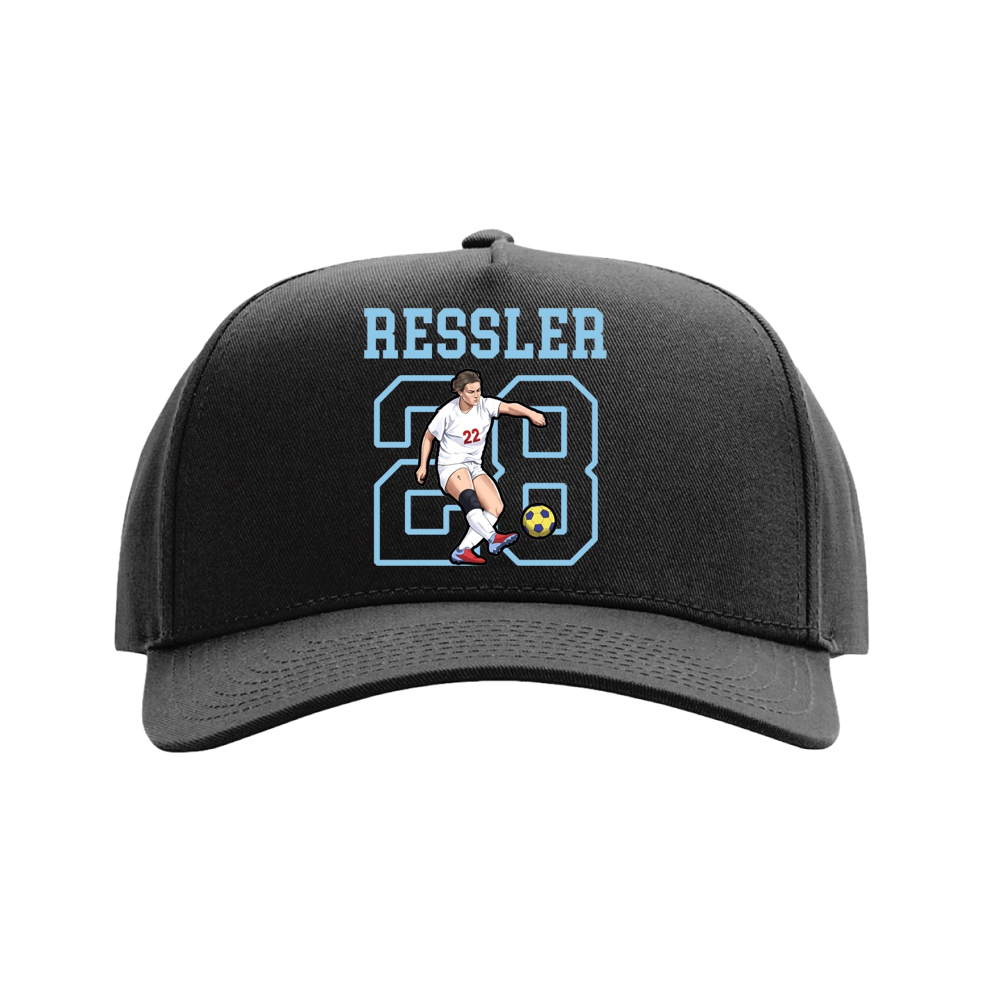 Full Fabric Five-Panel Champ Cap — Shirsey in Black