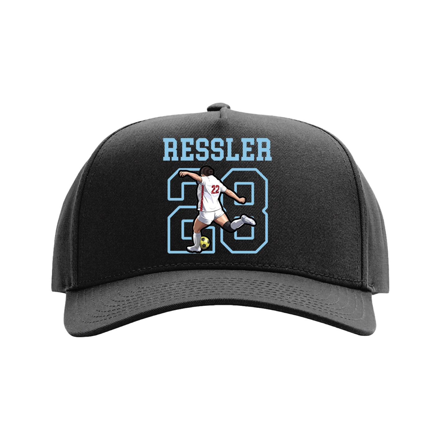 Full Fabric Five-Panel Champ Cap — Shirsey in Black