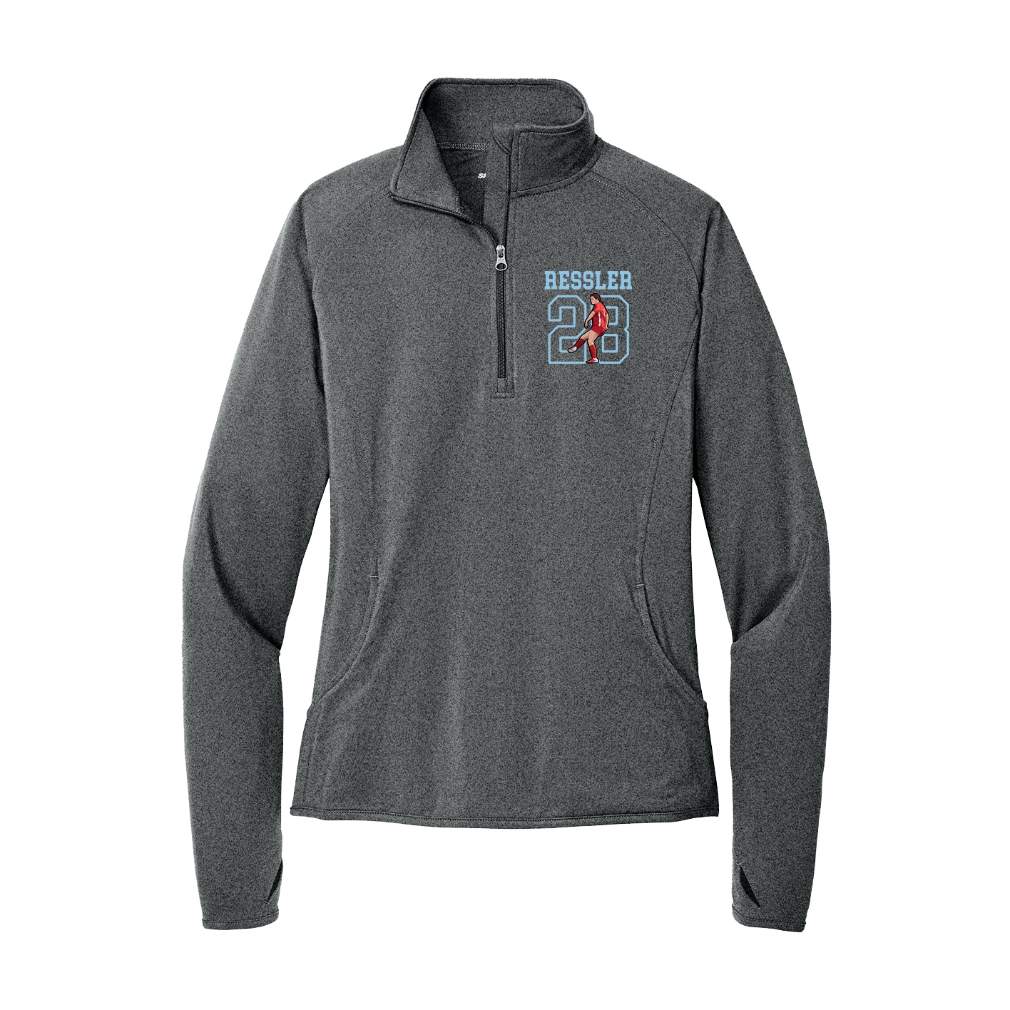 Women's Q-Zip Pullover — Shirsey in Grey