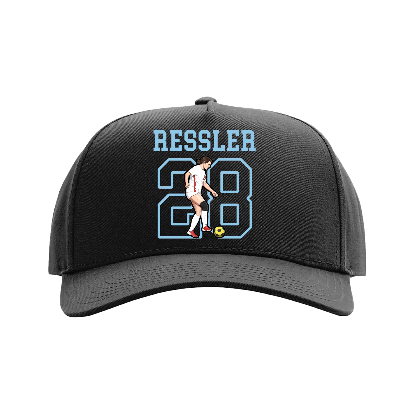Full Fabric Five-Panel Champ Cap — Shirsey in Black