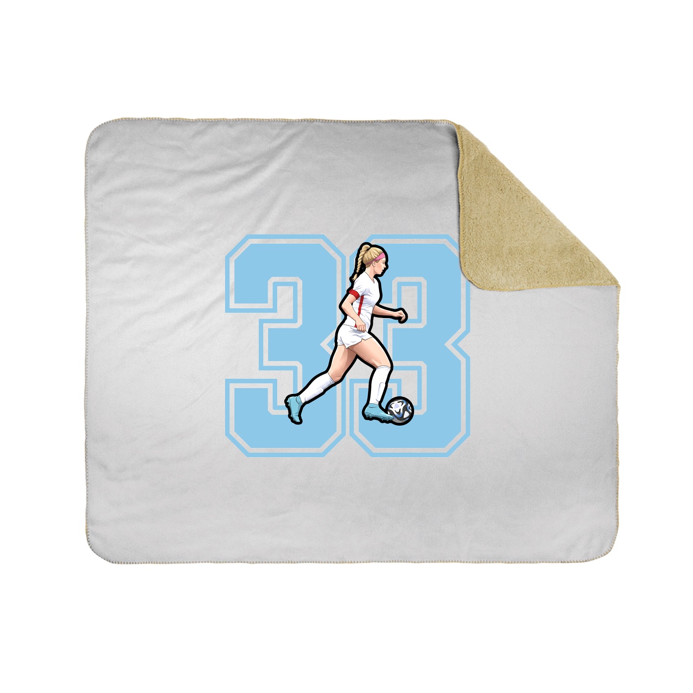 Throw Blanket — Number in White