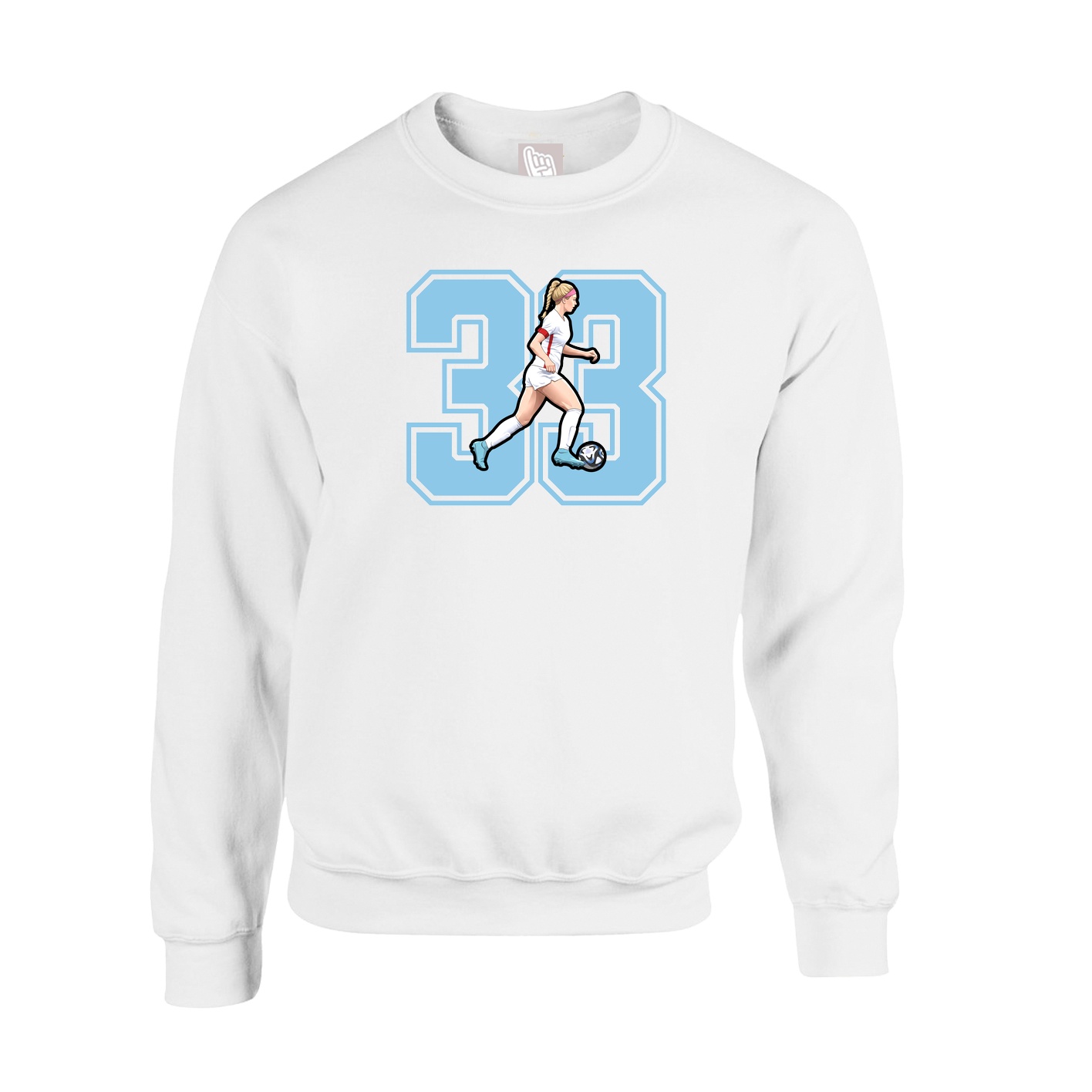 Fleece Crew — Number in White