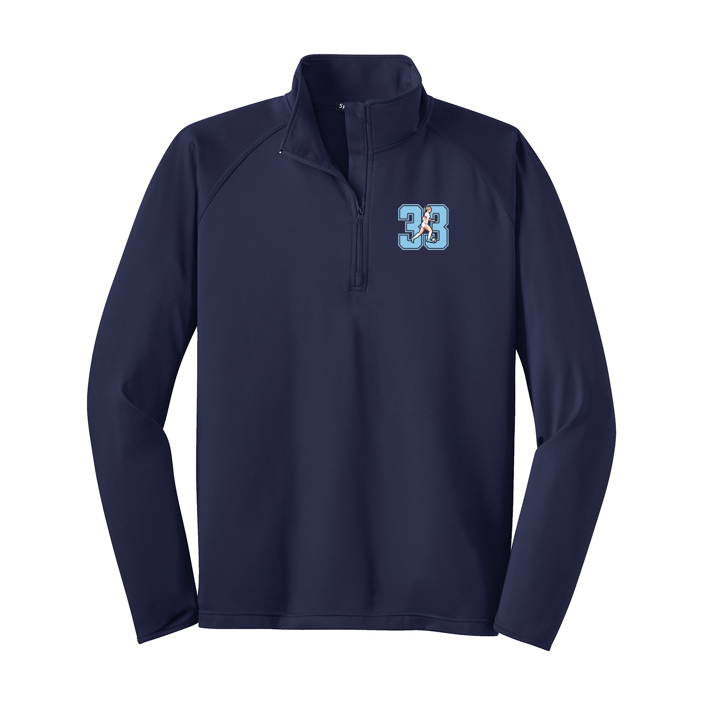 Q-Zip Pullover — Number in Navy