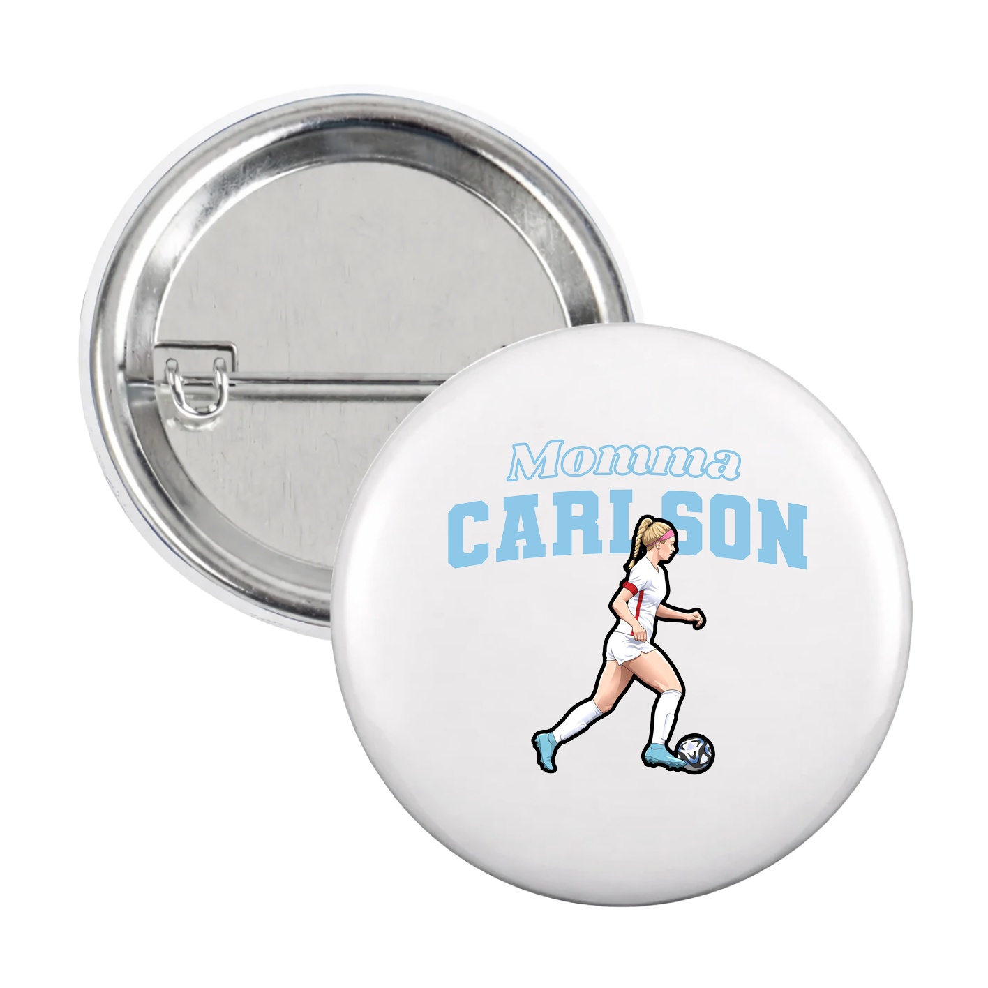 Game Day Button — Mothers Day Block in White