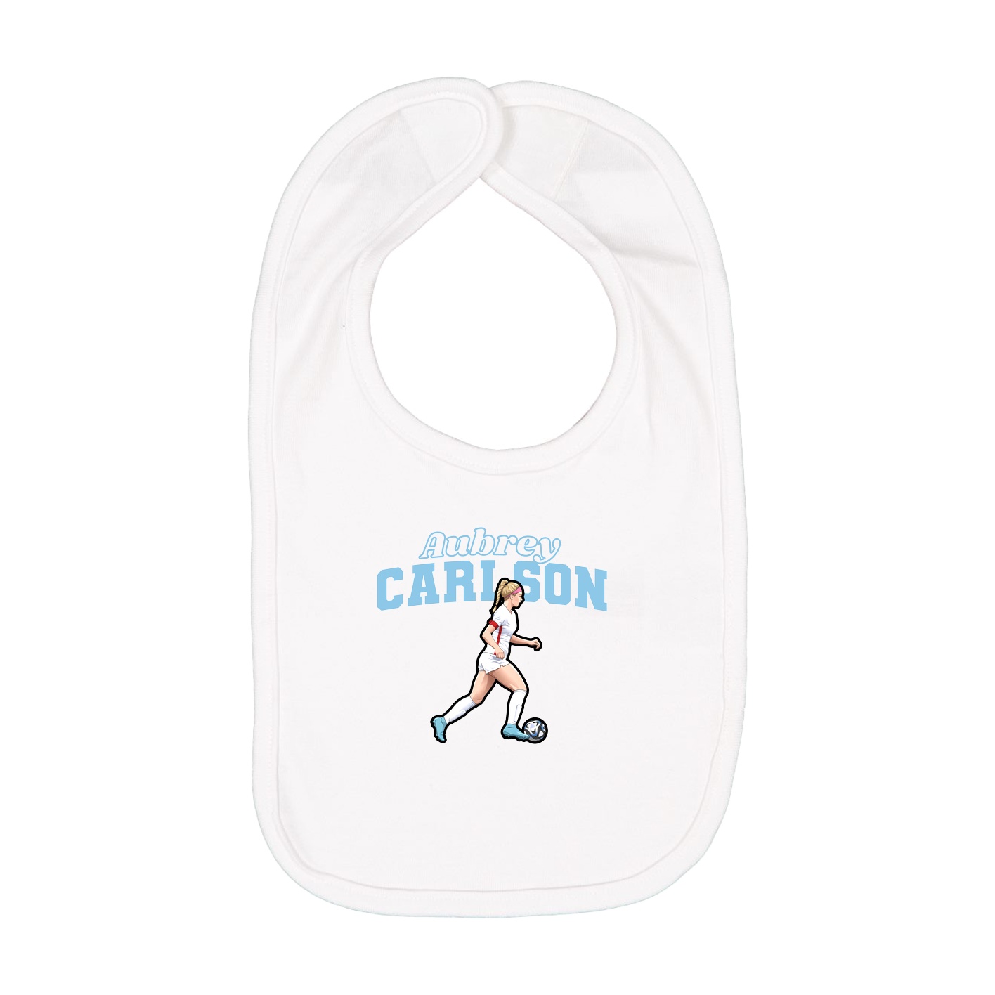 Infant Bib — Name Arch in White