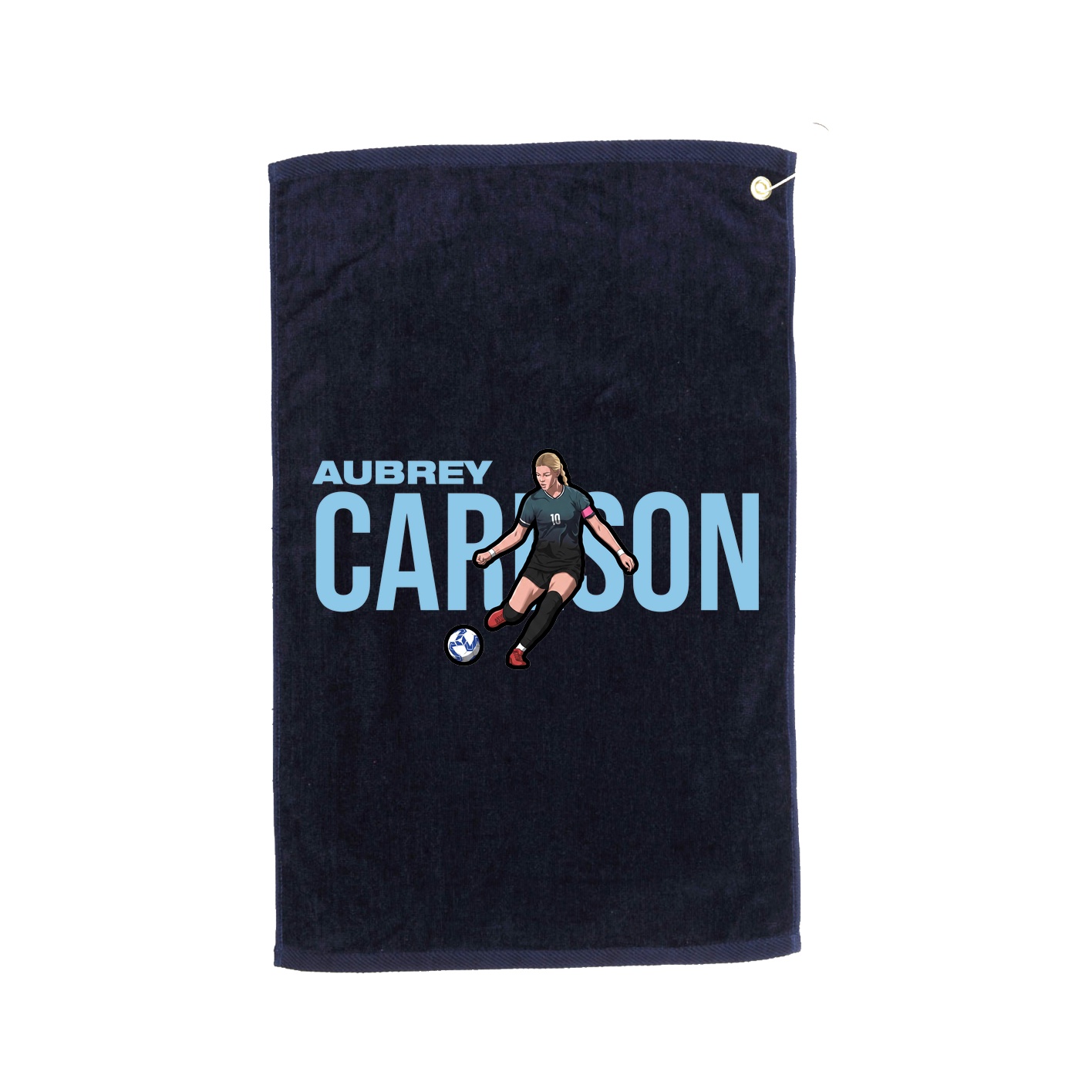 Golf Towel — Player Name in Navy