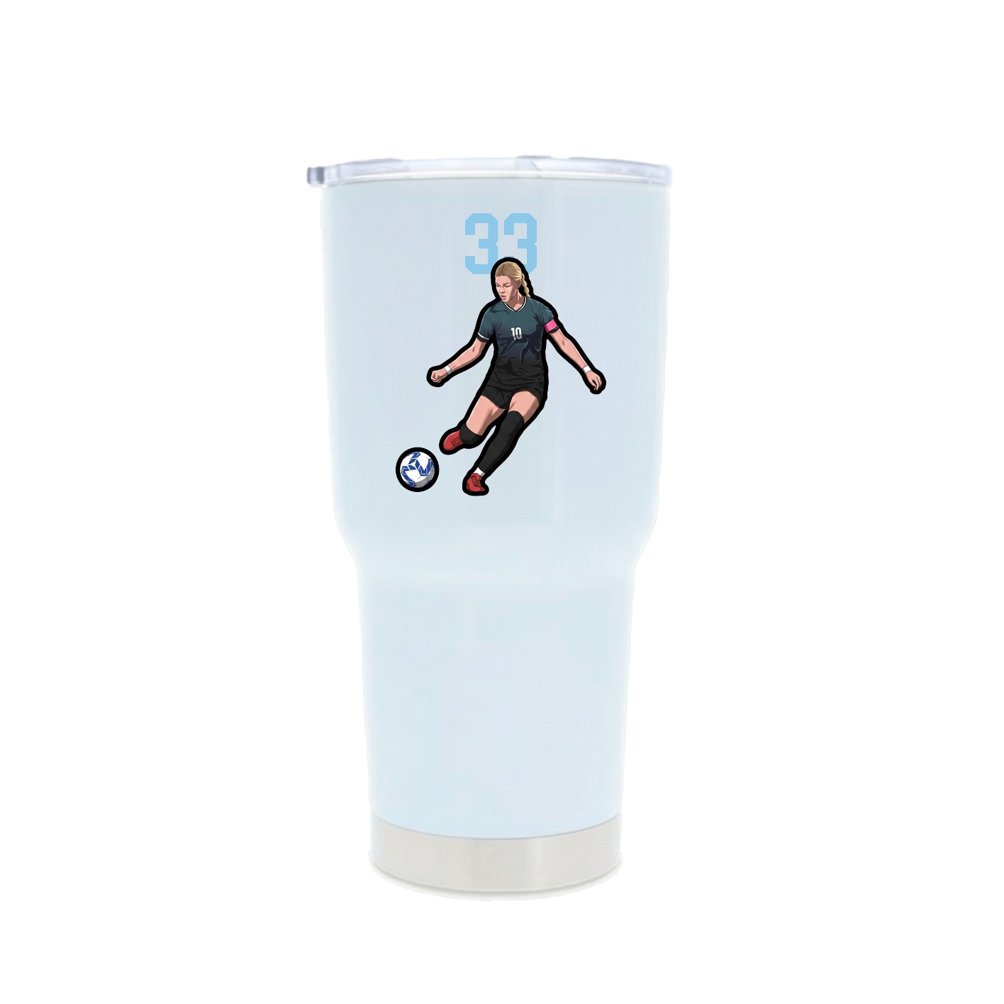 30oz Stainless Steel Tumbler — Number Top in White