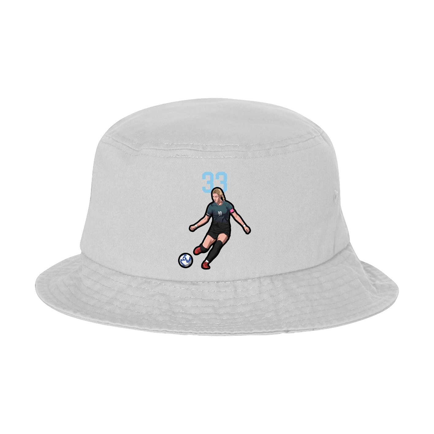 Bucket Cap — Number Top in White